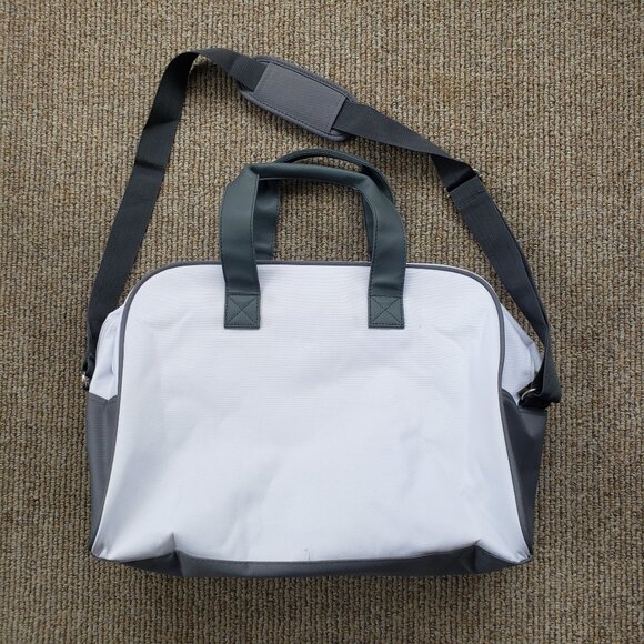 LACOSTE PARFUM L12-12 WHITE GRAY SPORT DUFFEL GYM WEEKEND LARGE BAG - Picture 4 of 9